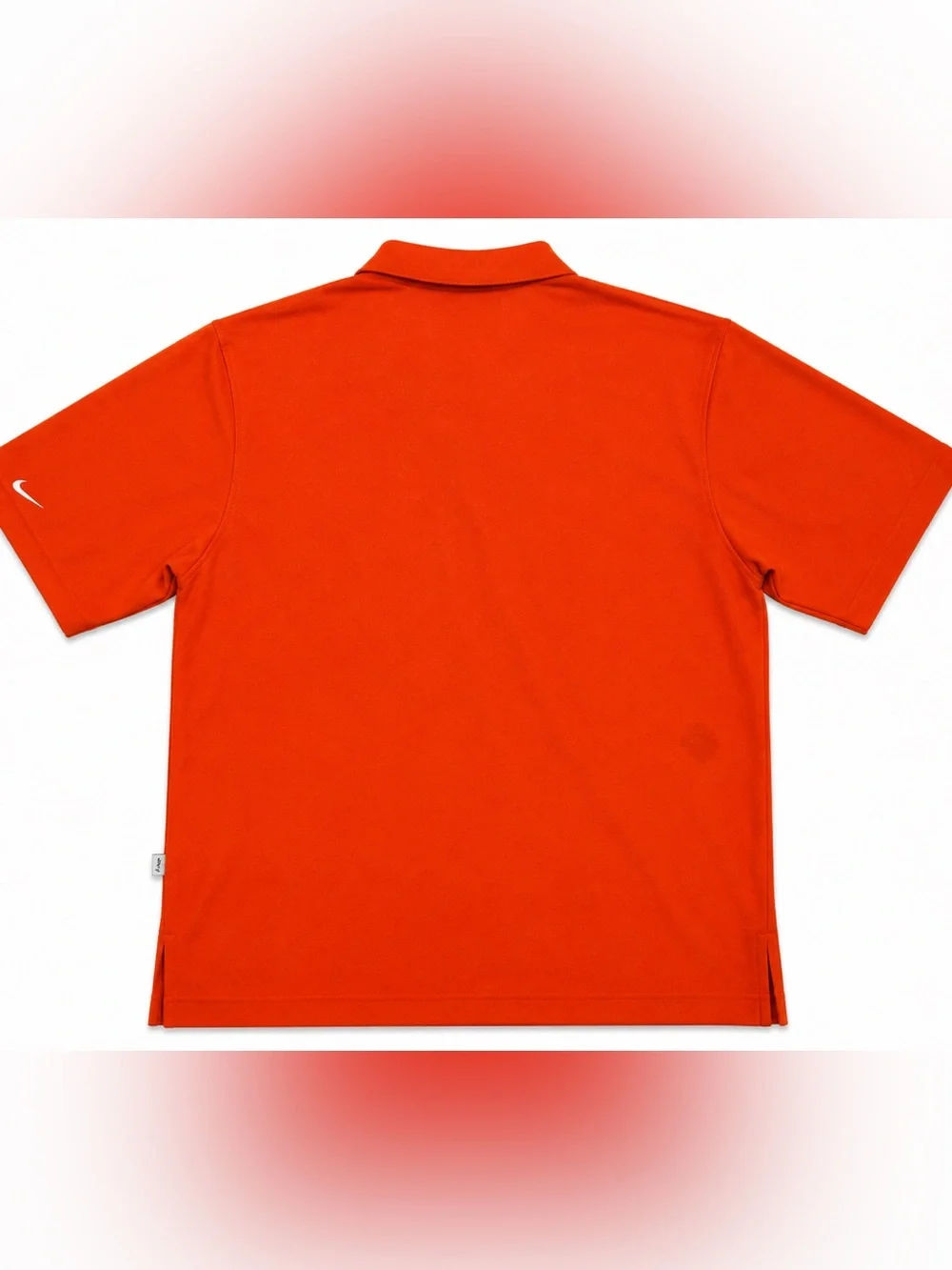Nike Dri-FIT Mens L Miniature Waffle Knit Orange Polo Shirt Short Sleeve Sport